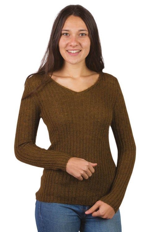 Pull en laine mohair col V Bonnes affaires