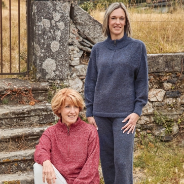 Pull en laine yack col cheminée pour femme