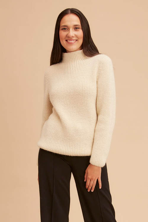 Pull en laine alpaga et mérinos pour femme