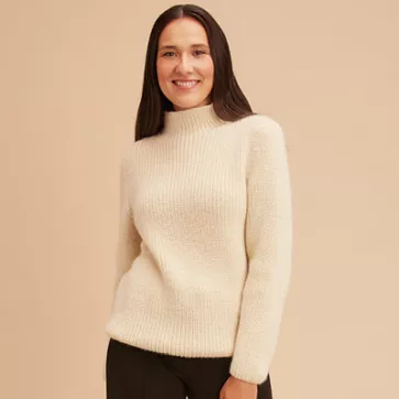 Pull en laine alpaga et mérinos pour femme