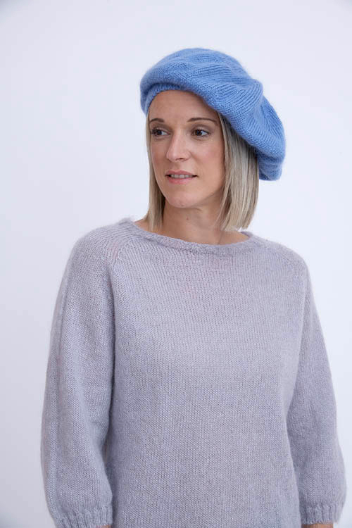 Bérêt en laine mohair et soie pour femme