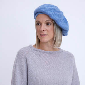 Bérêt en laine mohair et soie pour femme