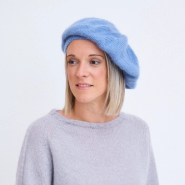 Bérêt en laine mohair et soie pour femme