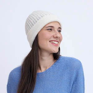 Bonnet laine à revers pour femme