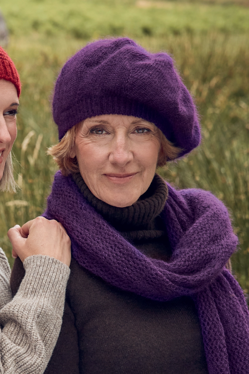 Bérêt en laine mohair et soie pour femme