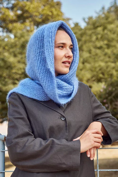 Écharpe capuche en laine