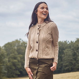 Gilet en laine à torsades pour femme 