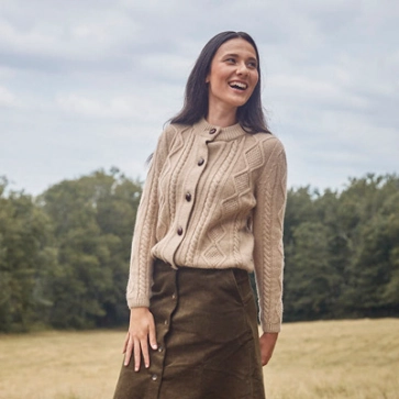 Gilet en laine à torsades pour femme 