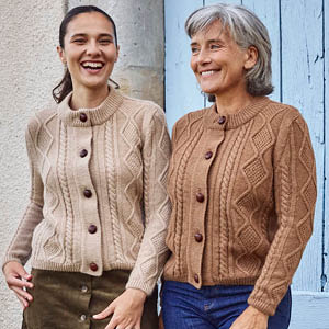 Gilet en laine à torsades pour femme 