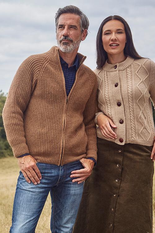 Gilet en laine chameau pour homme