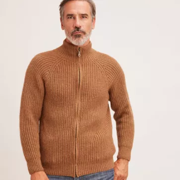 Gilet en laine chameau pour homme