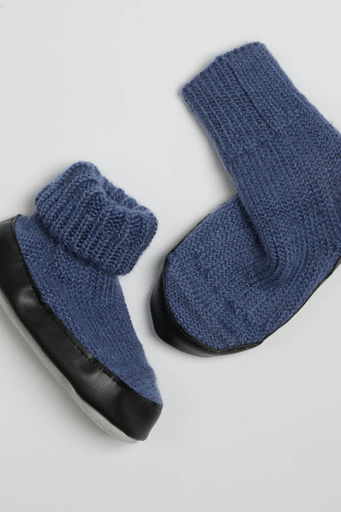 Chaussettes en laine homme - bleu jean