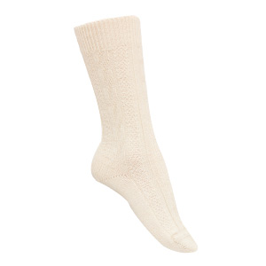 Chaussettes laine alpaga et mérinos à torsades