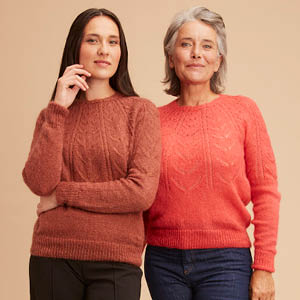 Pull en laine ajouré en duvet de mohair et soie pour femme