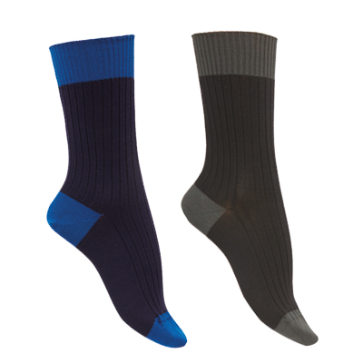 Chaussettes fil d'écosse bio santé bicolores