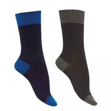 Chaussettes fil d'écosse bio santé bicolores