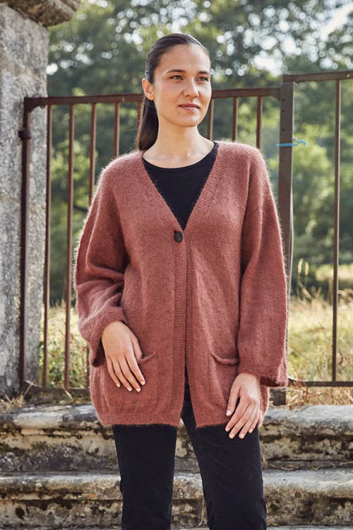 Gilet en laine long pour femme
