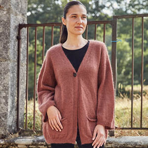 Gilet en laine long pour femme