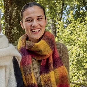 Grande écharpe laine mohair écossaise pour femme