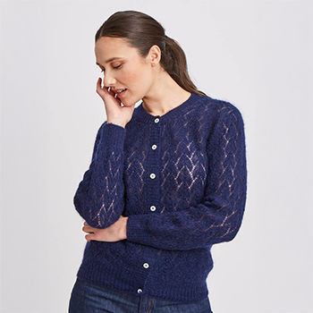 Gilet laine mohair ajouré femme