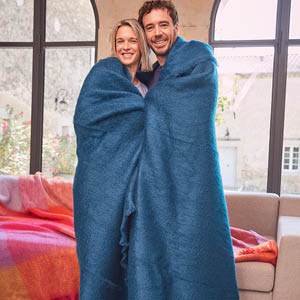 Couverture laine mohair grand lit 2 places