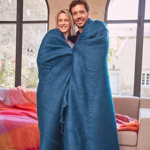 Couverture laine mohair grand lit 2 places