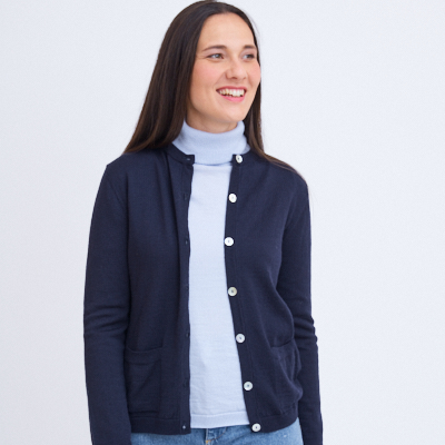 Cardigan à poches laine mérinos pour femme