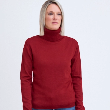 Col roulé laine mérinos pour femme 