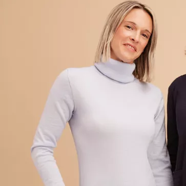 Col roulé laine mérinos pour femme 