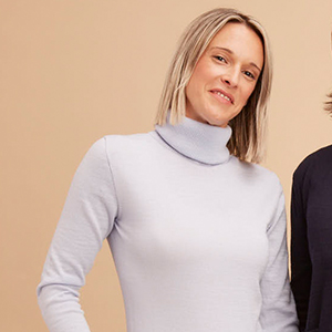 Col roulé laine mérinos pour femme 