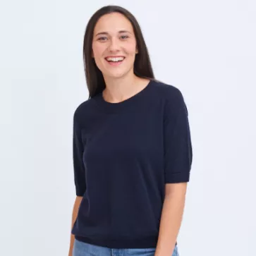 Pull en laine mérinos manches courtes femme