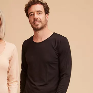 T-shirt en laine mérinos 165 extra-fin manches longues pour homme 