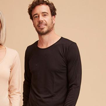 T-shirt en laine mérinos 165 extra-fin manches longues pour homme