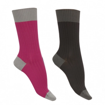 Chaussettes sans couture fil d'écosse bio bicolores