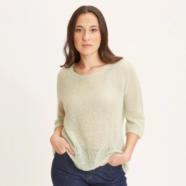 Pull en laine mohair et soie résille ample