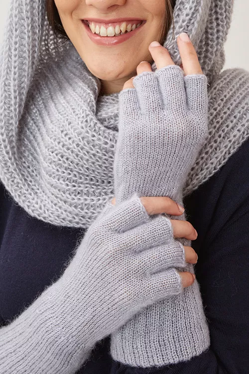 Mitaines laine mohair femme