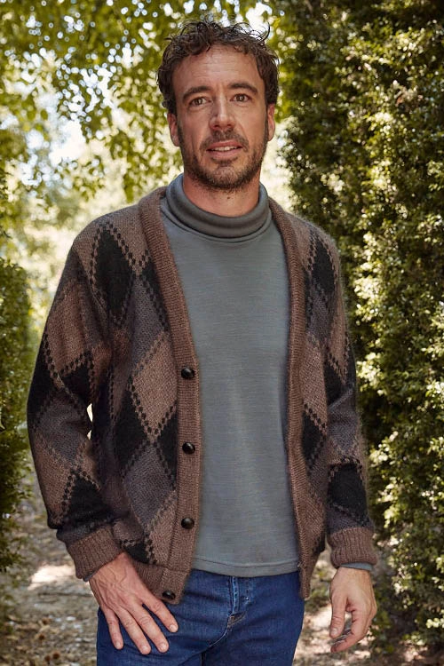 Gilet en laine mohair jacquard pour homme