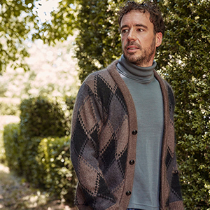 Gilet en laine mohair jacquard pour homme