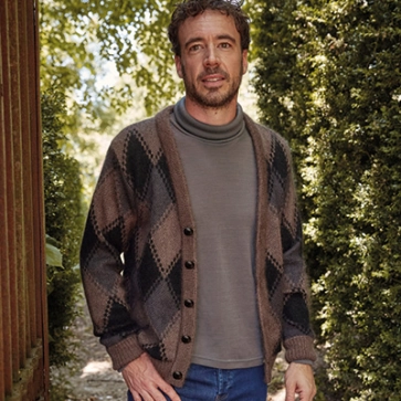 Gilet en laine mohair jacquard pour homme