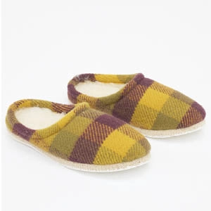 Charentaises mules mohair et laine épices