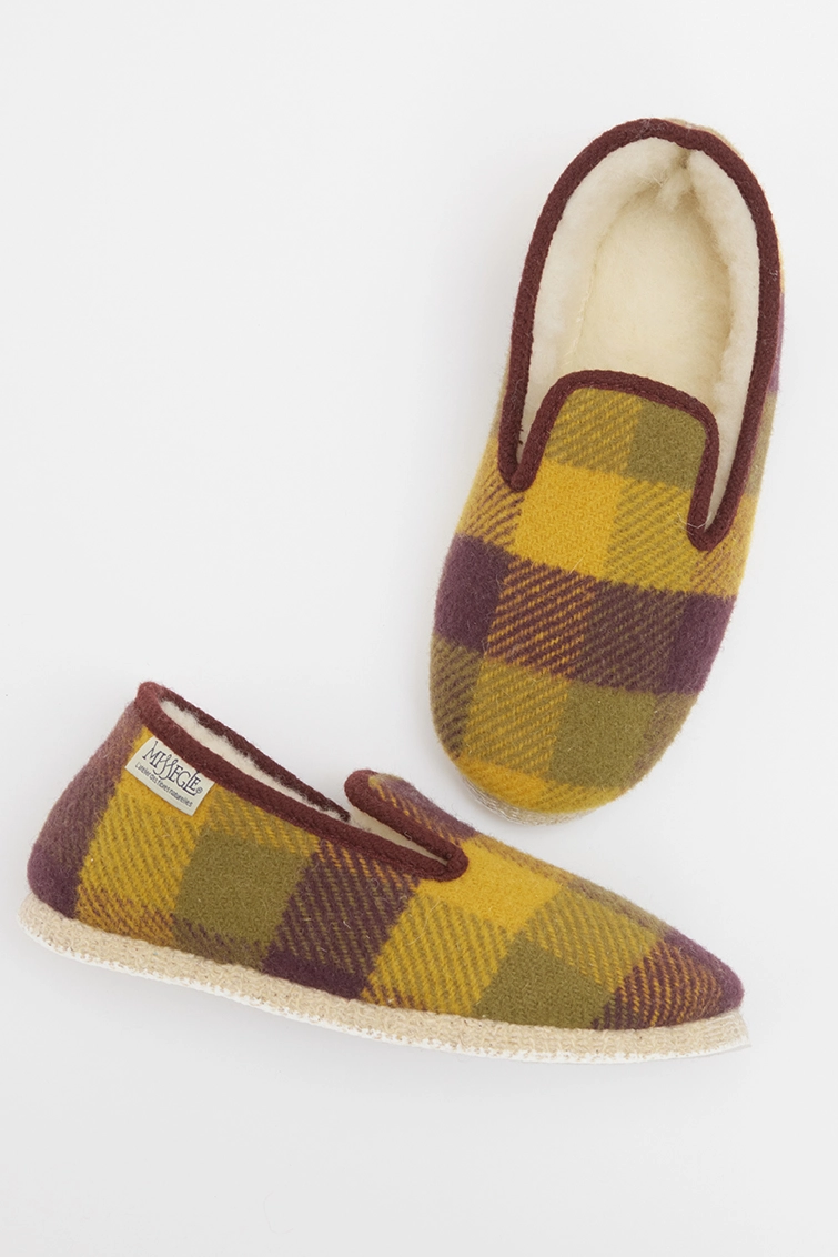 Charentaises mohair et laine écossais épices