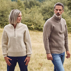 Pull en laine mérinos camionneur femme