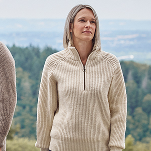Pull en laine mérinos camionneur femme