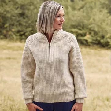 Pull en laine mérinos camionneur femme