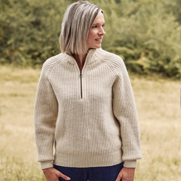 Pull en laine mérinos camionneur femme