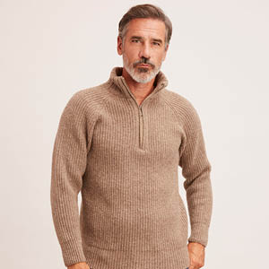 Pull en laine mérinos camionneur pour homme