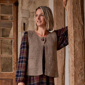 Gilet en laine mérinos d'Arles sans manches pour femme