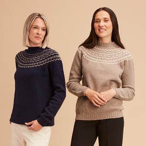 Pull en laine mérinos jacquard femme