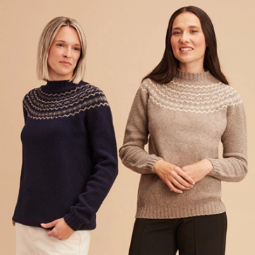 Pull en laine mérinos jacquard femme