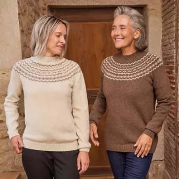 Pull en laine mérinos jacquard femme